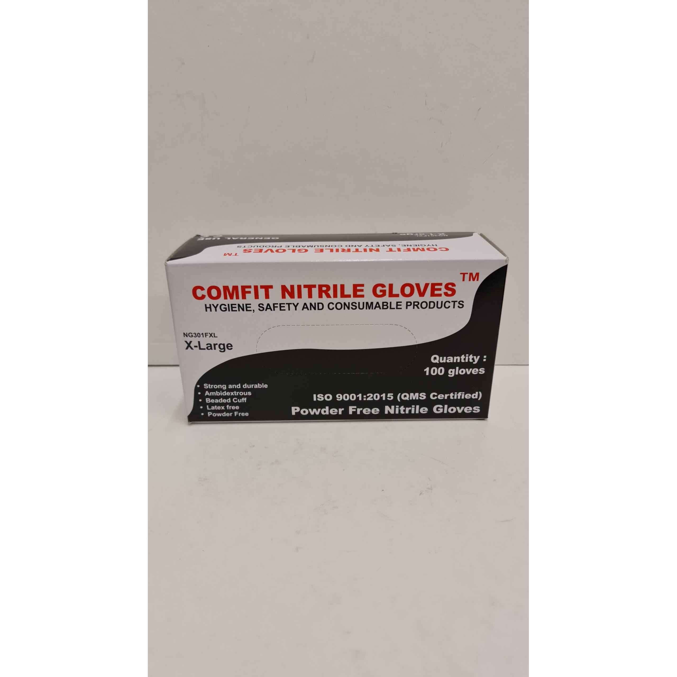Black XLarge Nitrile Gloves Box 100 Robinson Vehicle Components Limited