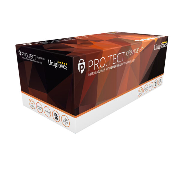 Pro Tect Orange X-Large Nitrile Gloves 100